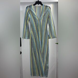 Commense Multicolor Geometric Long Sleeve Dress